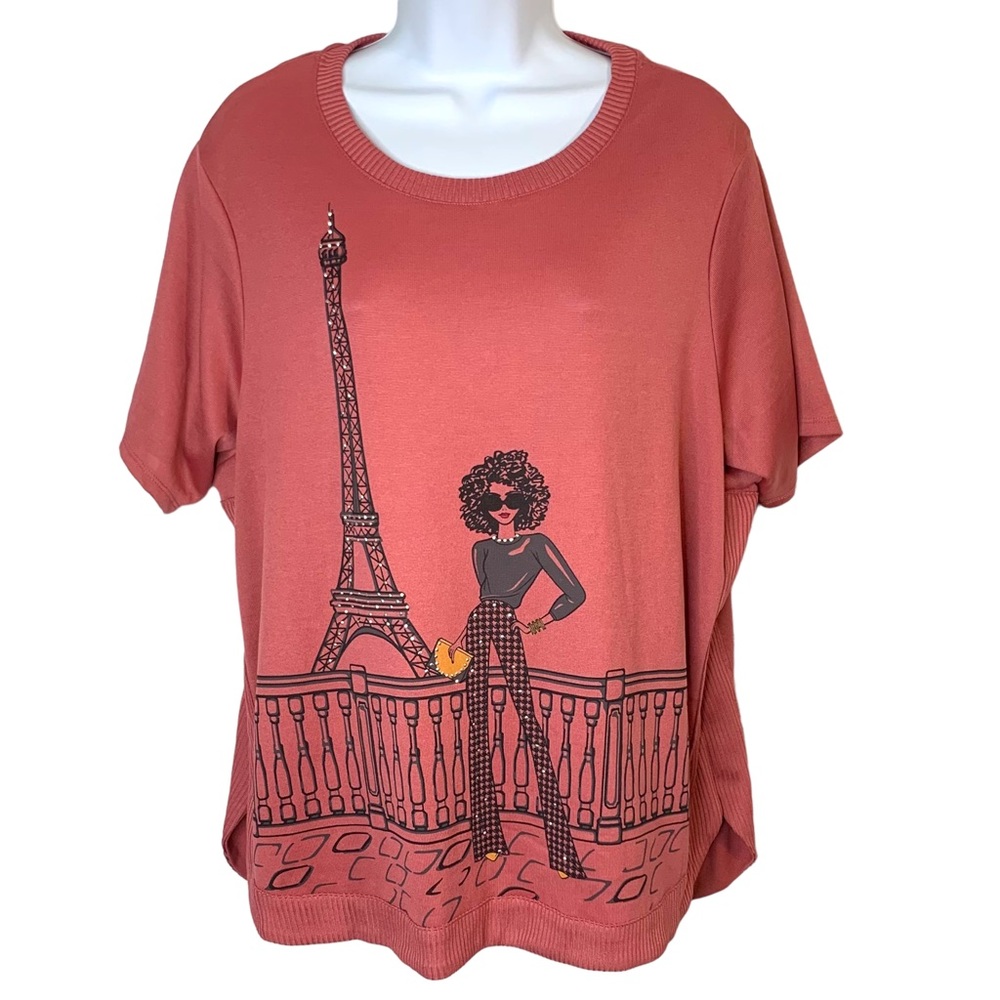 LOVE + LACE Studded Eiffel Tower Top Sz 1X